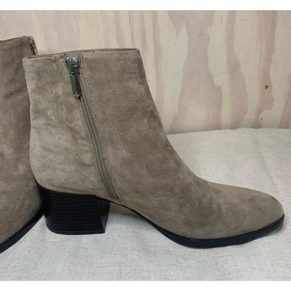 Sam Edelman Womens Ankle Boots Size 9M Light Gray Suede Block Heel Side Zipper - Picture 7 of 7